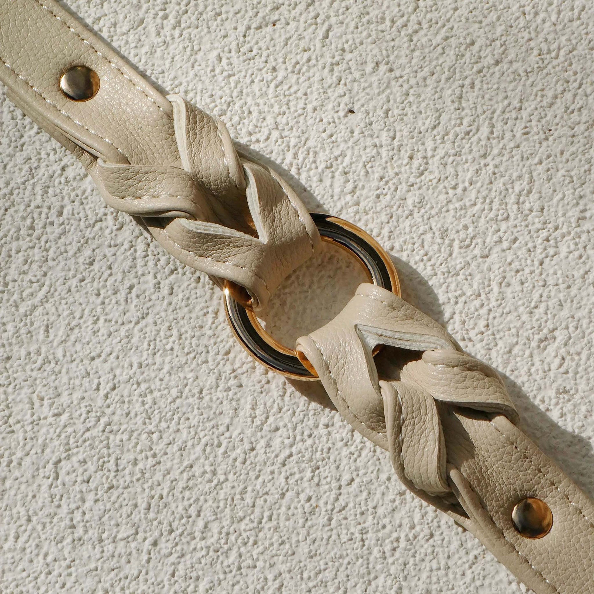 【Cream Dune】Dog Collar & Leash & Pet ID Tag-Set