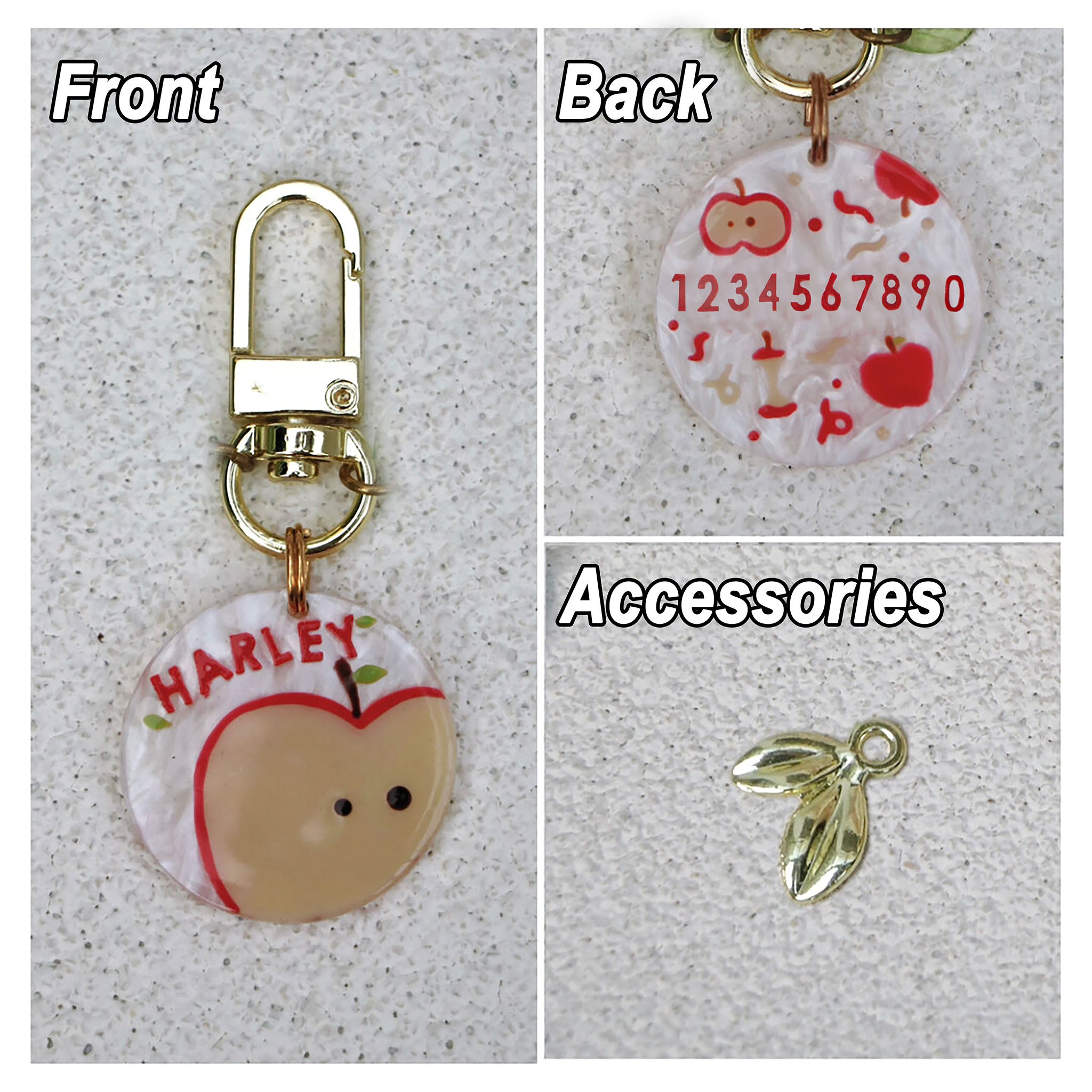 【Colorful Apple】Pet ID Tags, Dog Tag, Cat Tag