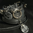 【Black Galaxy】Dog Collar & Leash & Pet ID Tag-Set