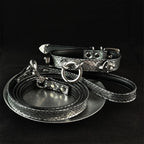 【Black Galaxy】Dog Collar & Leash & Pet ID Tag-Set