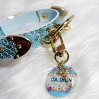 【Blue Lagoon】Dog Collar & Leash & Pet ID Tag-Set