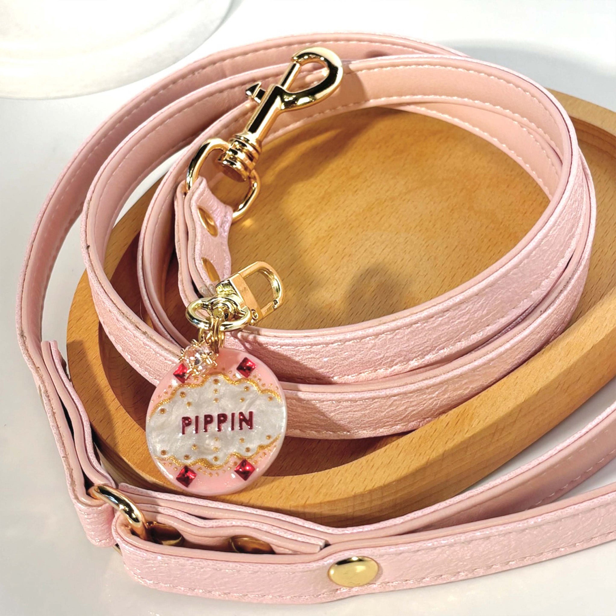 【Pink Aurora】Dog Collar & Leash & Pet ID Tag-Set