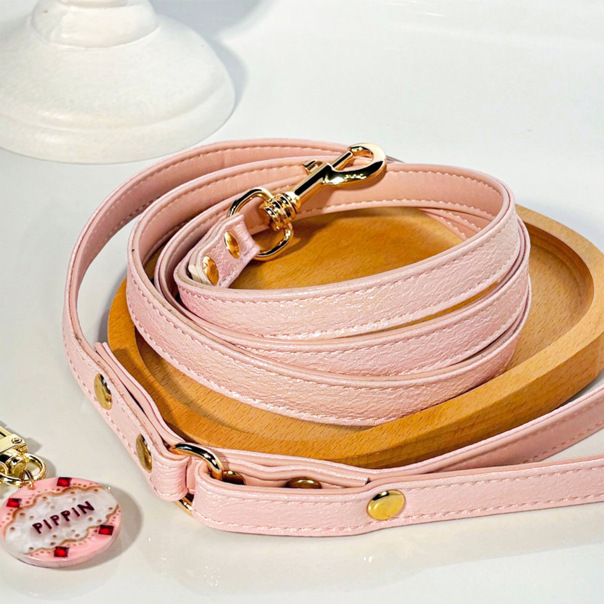 【Pink Aurora】Dog Collar & Leash & Pet ID Tag-Set