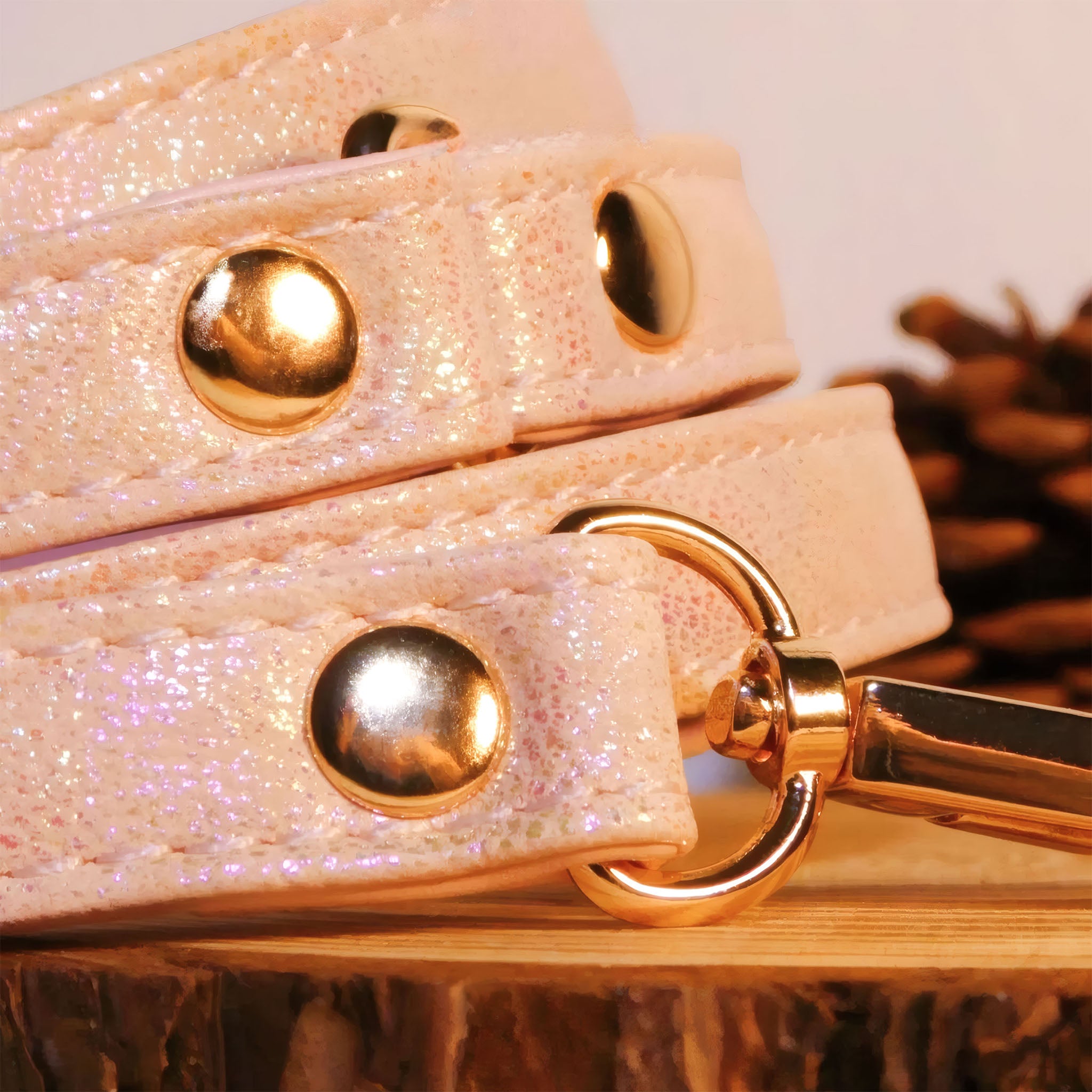 【Pink Aurora】Dog Collar & Leash & Pet ID Tag-Set