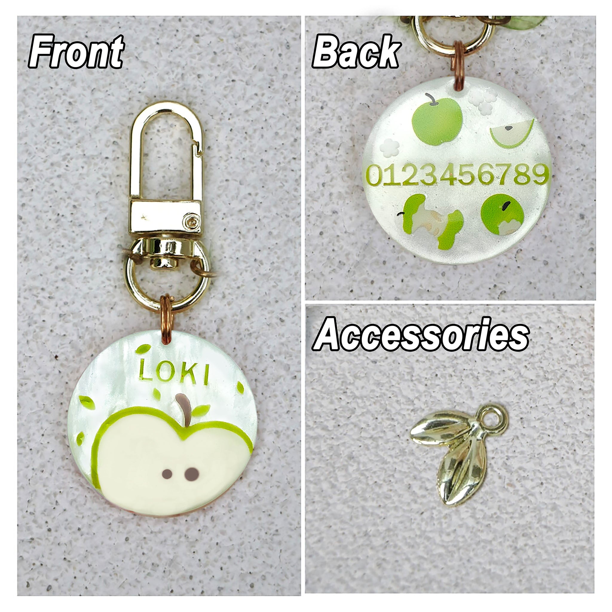 【Colorful Apple】Pet ID Tags,  Dog Tag,  Cat Tag