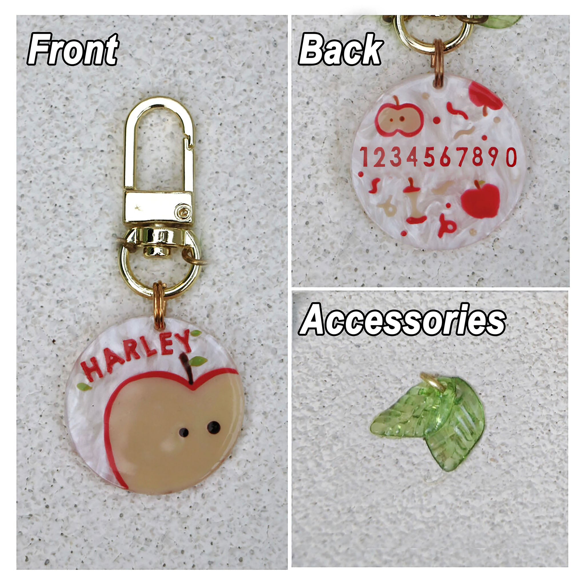 【Colorful Apple】Pet ID Tags,  Dog Tag,  Cat Tag