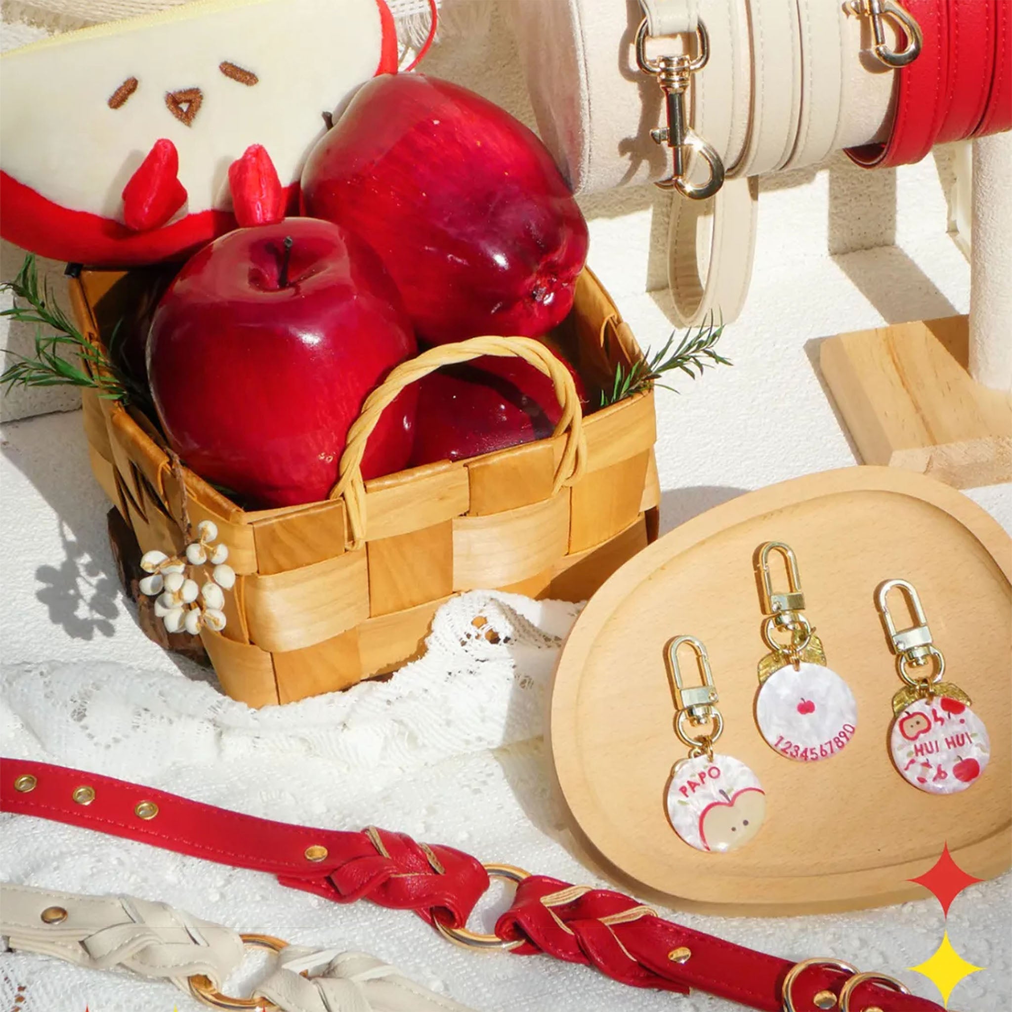 【Colorful Apple】Pet ID Tags,  Dog Tag,  Cat Tag