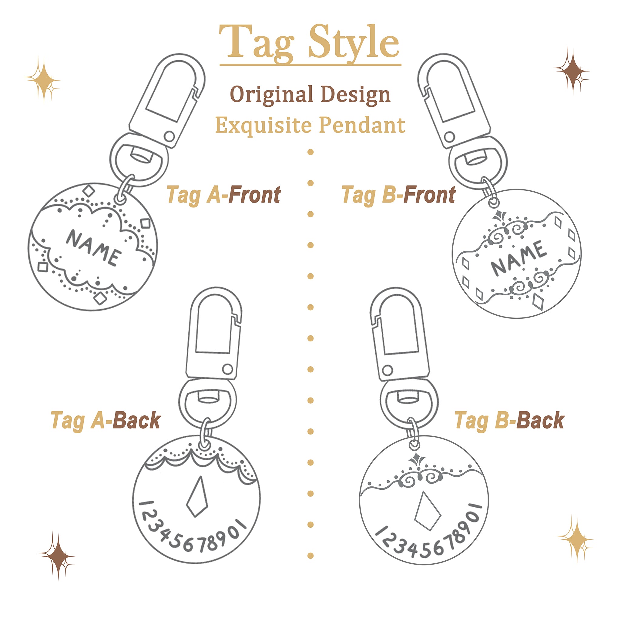 【Silver Frost】Dog Collar & Leash & Pet ID Tag-Set