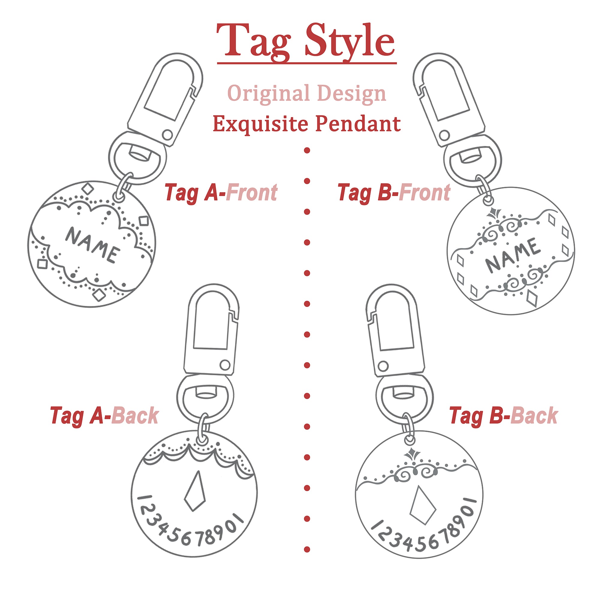 【Pink Aurora】Dog Collar & Leash & Pet ID Tag-Set